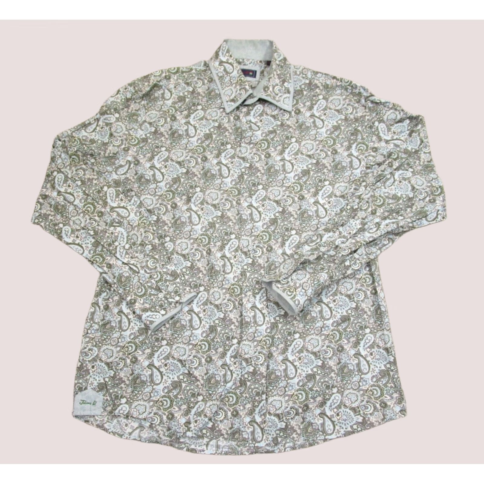 Vintage Johnny D Button-Up Shirt Men XL Blue Paisley Western Cowboy Long Sleeve Size US XL / EU 56 / 4 - 1 Thumbnail