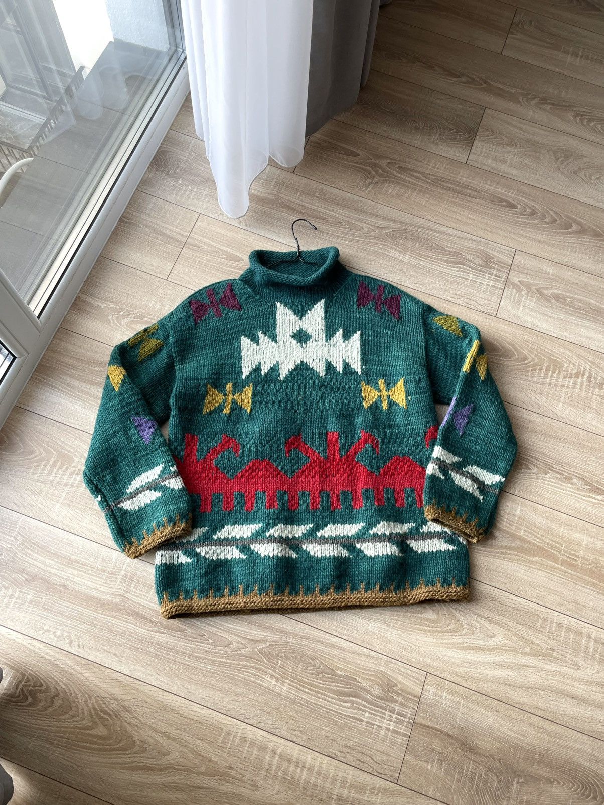 Vintage Vintage Pachamama Aztec Navajo Wool Knit Chunky Sweater RRL Size US XL / EU 56 / 4 - 8 Thumbnail