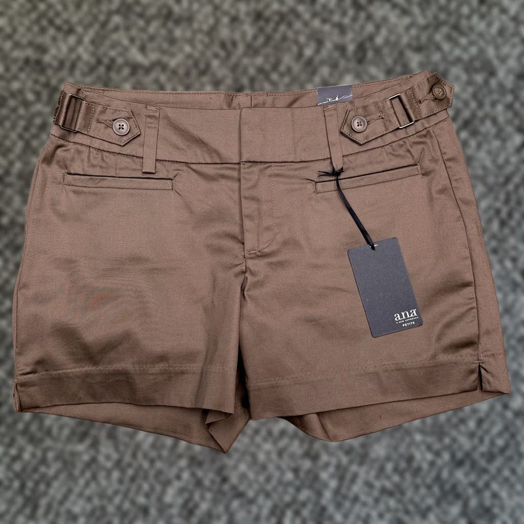 Vintage A.n.a Chino Shorts Womens 8P Petite Brown Mid Rise Stretch Casual Modern Size 30" / US 8 / IT 44 - 1 Thumbnail