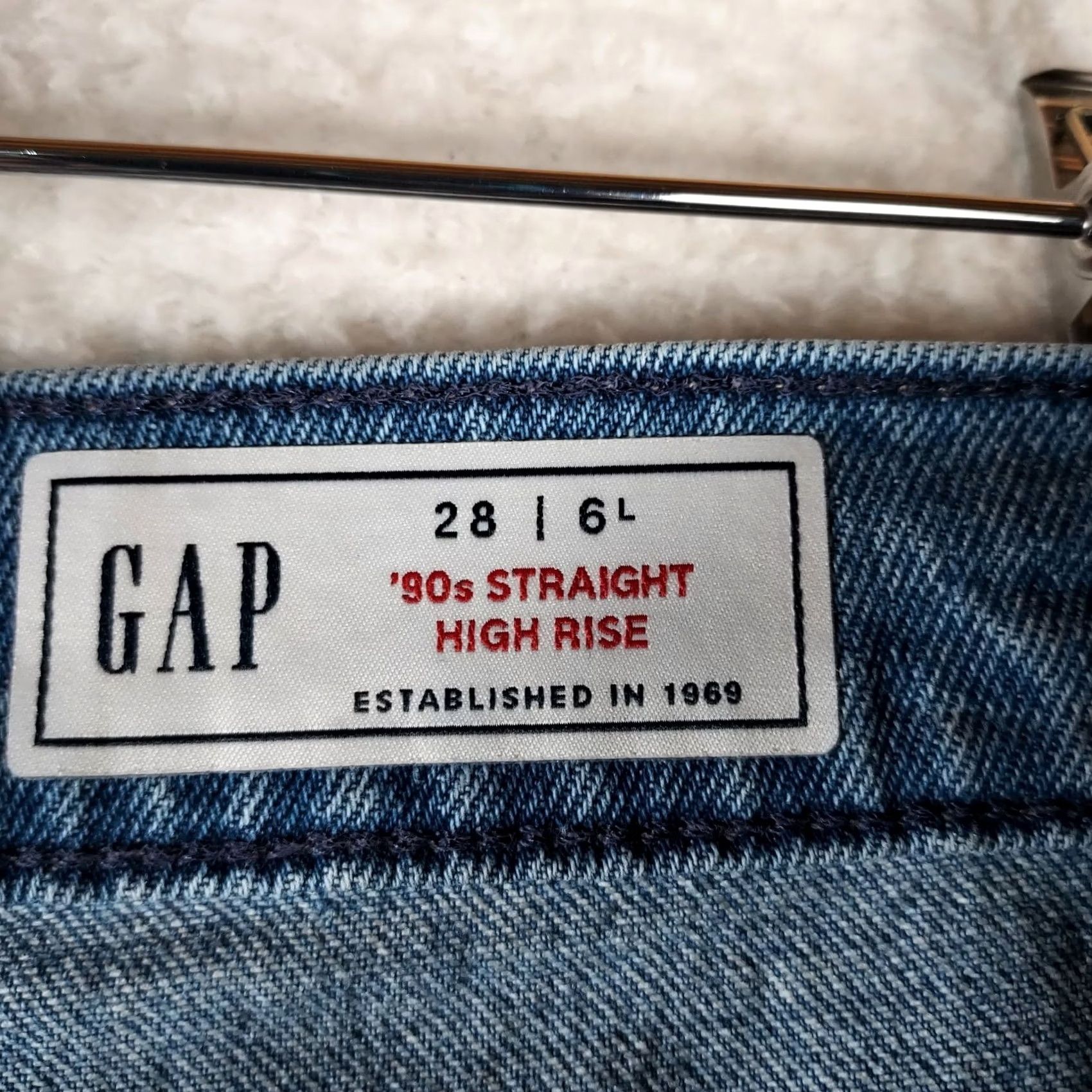 Gap VINTAGE GAP 90s Straight High Rise Jeans Women’s 28L Light Blue Denim 5-Pocket Jeans Womens Size 28" / US 6 / IT 42 - 3 Thumbnail