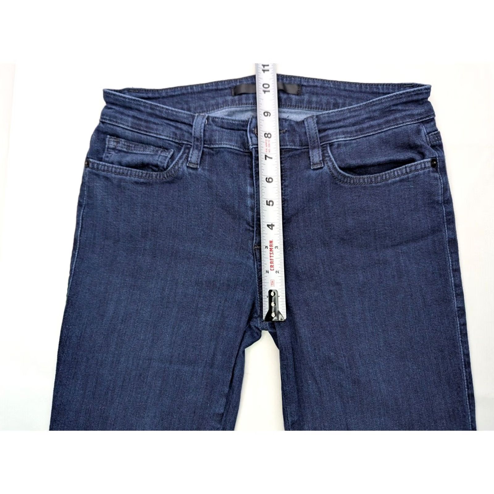 Vintage Joe's Jeans Blue 90s Petite Bootcut Jeans Women 26P 28x31 Mid Rise Stretch Denim 5-Pocket Gunmetal Zipper Button Front USA Theme Size 26" / US 2 / IT 38 - 4 Thumbnail