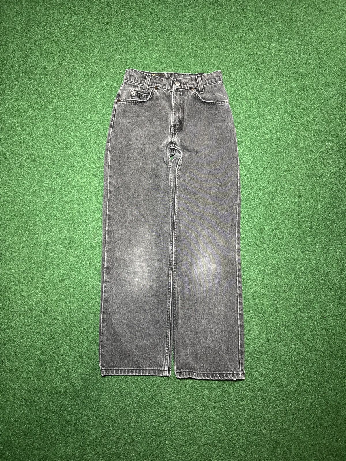Levi's Vintage Clothing Vintage 90s Levi’s 550 Relaxed 23x26 Dark Wash Black Jeans Size 23" - 3 Thumbnail