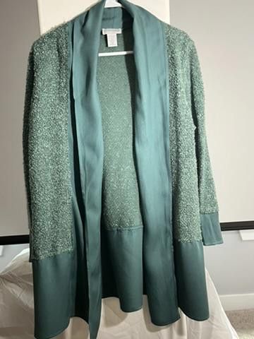 Designer Stylish Soft Surroundings Cardigan in Teal Size M / US 6-8 / IT 42-44 - 1 Thumbnail