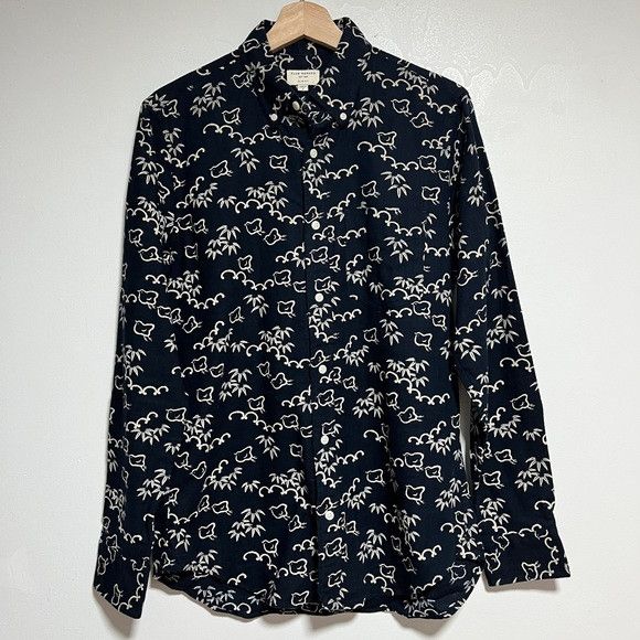 Club Monaco Club Monaco Navy Bird Print Slim Fit Shirt Size S Size US S / EU 44-46 / 1 - 1 Thumbnail