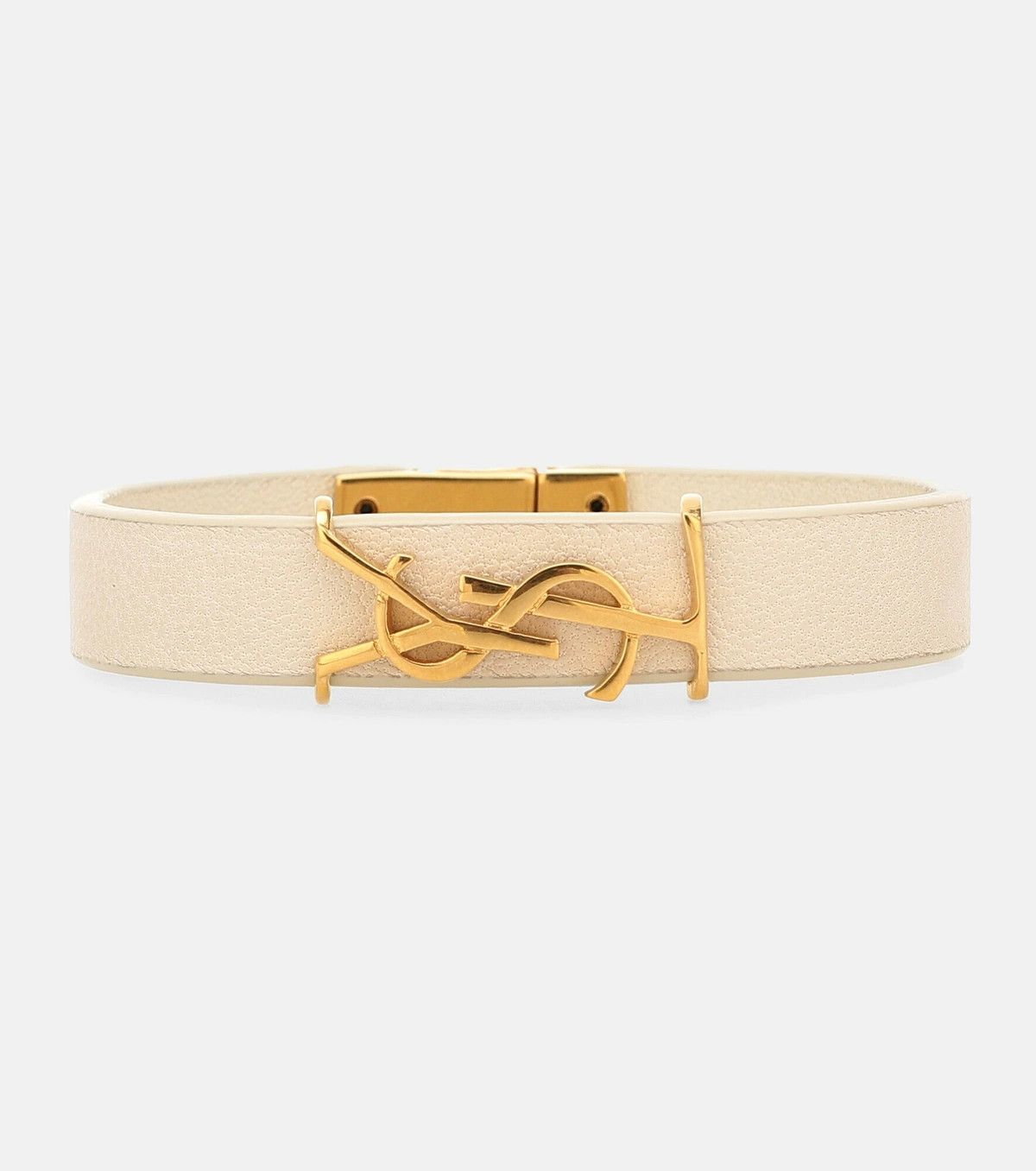 Saint Laurent Paris o1b1hav110125 Size: S / Double Wrap Bracelet Leather Beige Size ONE SIZE - 1 Thumbnail