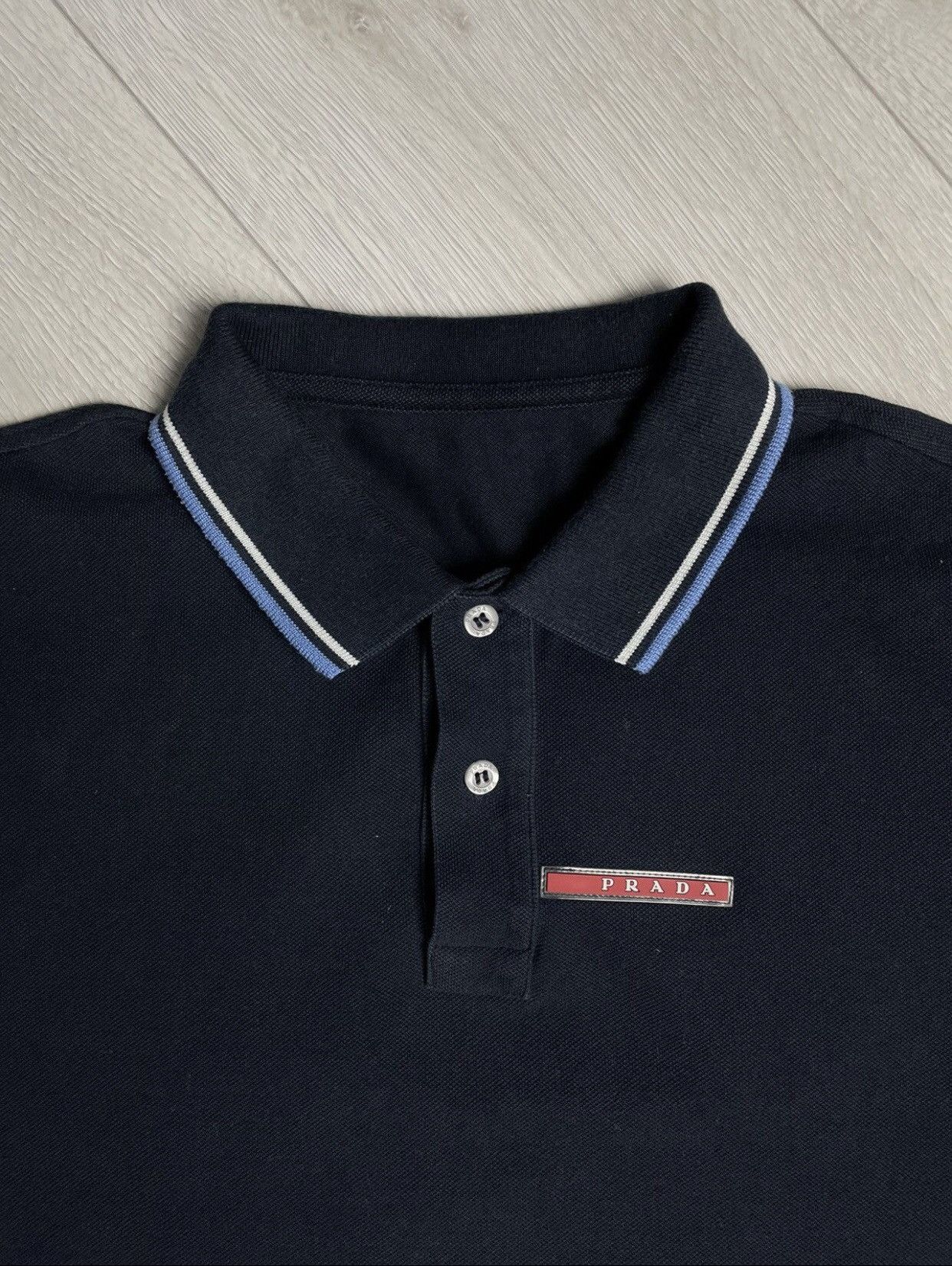 Prada Prada red tab navy polo shirt Size US M / EU 48-50 / 2 - 3 Thumbnail