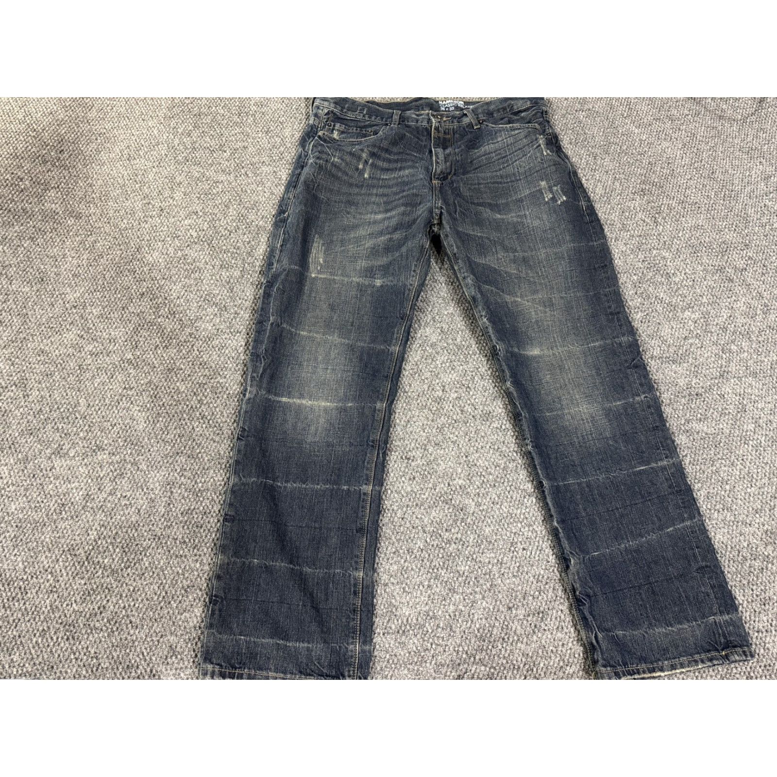 Sean John Sean John Jeans Mens 36x32 Hamilton Relaxed Fit Blue Denim Distressed Pockets Straight Cross-Brand Wrangler Size US 36 / EU 52 - 2 Thumbnail