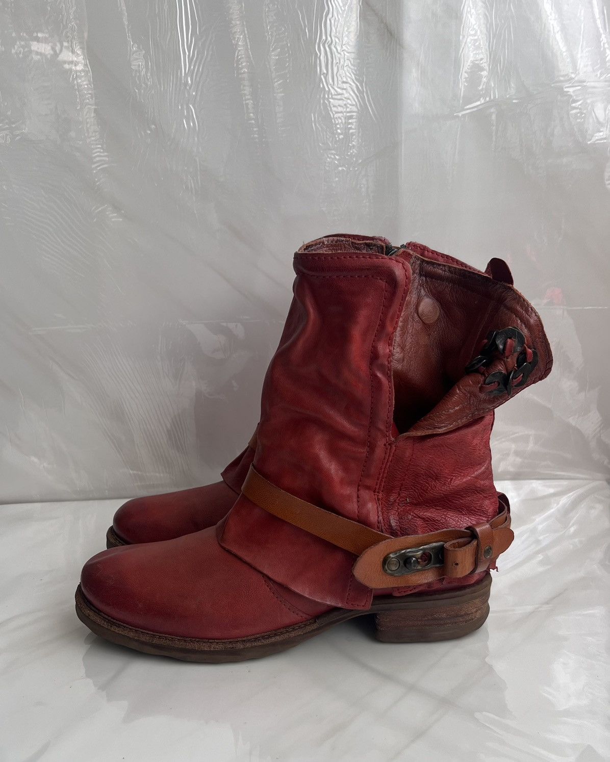 A.S.98 As 98 Airstep Zipper Boho Biker Red distressed boot Size US 8 / IT 38 - 5 Thumbnail
