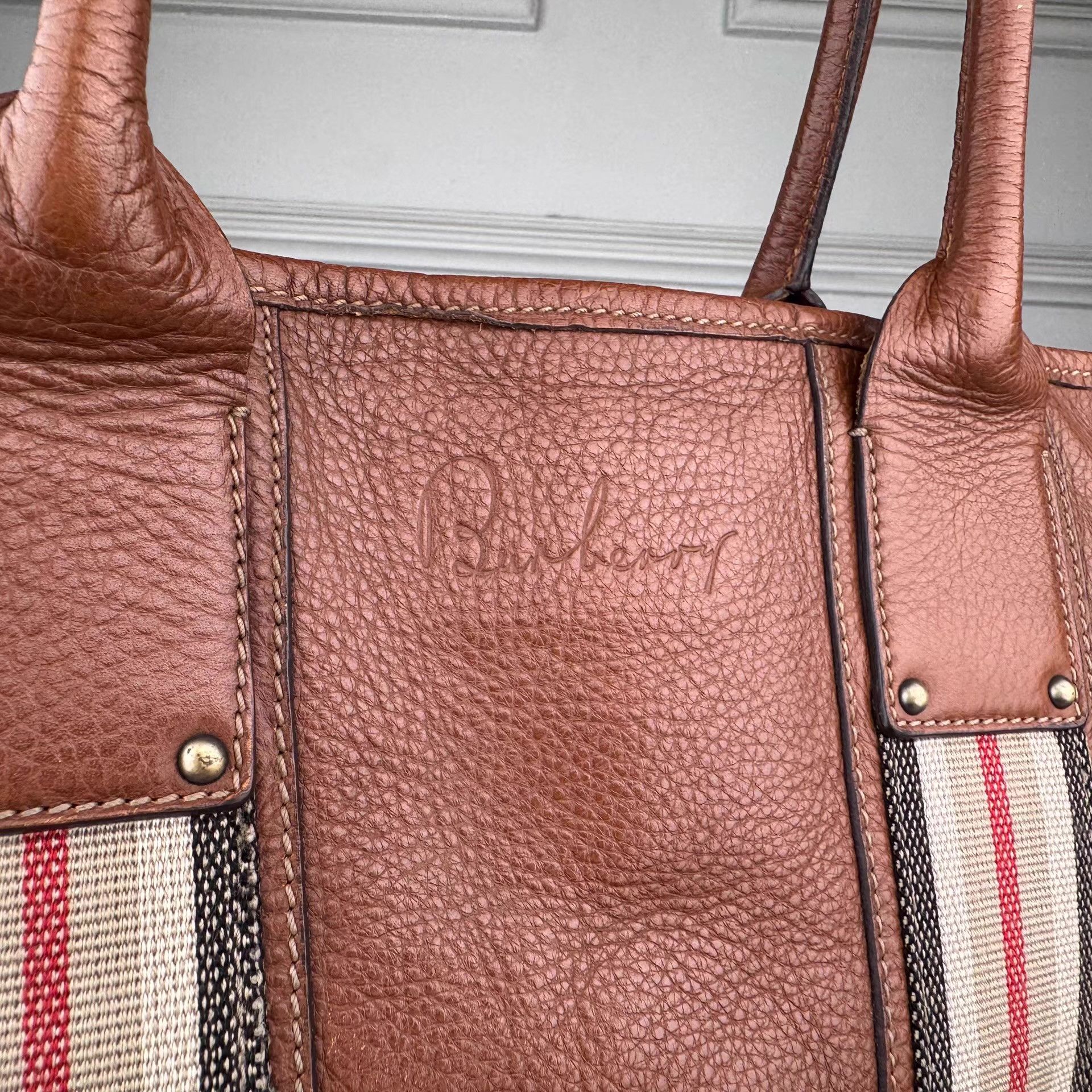 Burberry Burberry men's large tote handbag Full cowhide leather Ｑ27 Size ONE SIZE - 2 Thumbnail