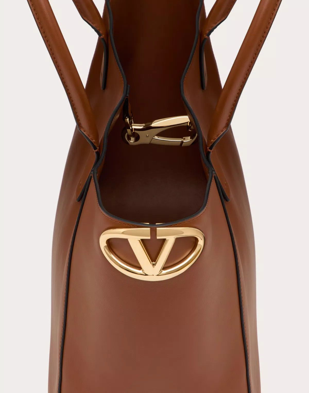 Valentino oc11z0725 Size:OS/Shopping Bag In Nappa Calfskin in Brown Size ONE SIZE - 7 Thumbnail