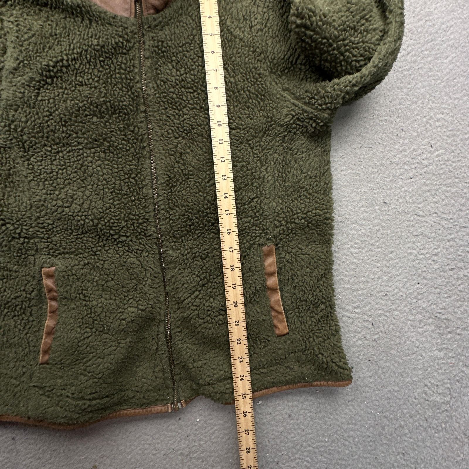 Orvis Orvis Deep Pile Fleece Sherpa Leather Trim Jacket Womens L Size L / US 10 / IT 46 - 4 Thumbnail