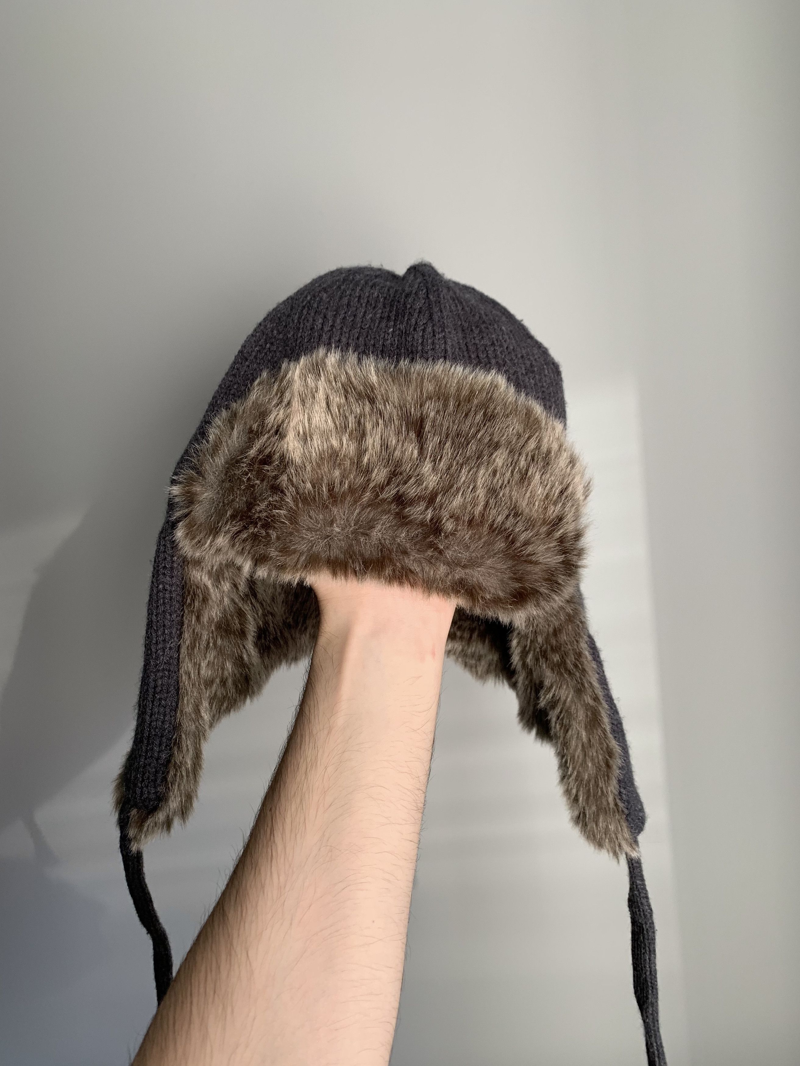 Vintage Crazy Y2K Mohair Faux Fur Fuzzy Ushanka Hat Huge Size ONE SIZE - 3 Thumbnail