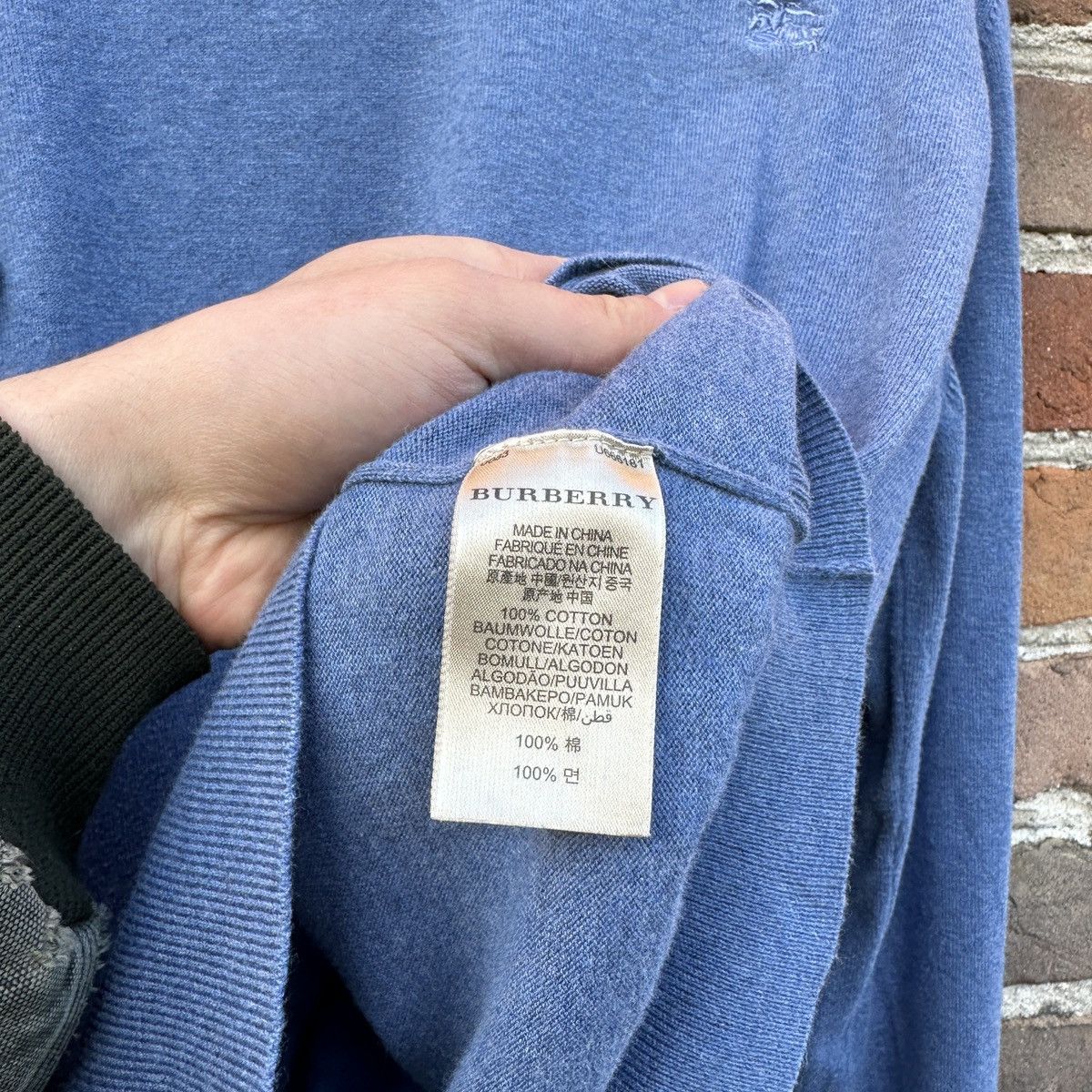 Burberry Burberry Brit V-Neck Sweater Jumper Blue London Premium Size US XXL / EU 58 / 5 - 7 Thumbnail