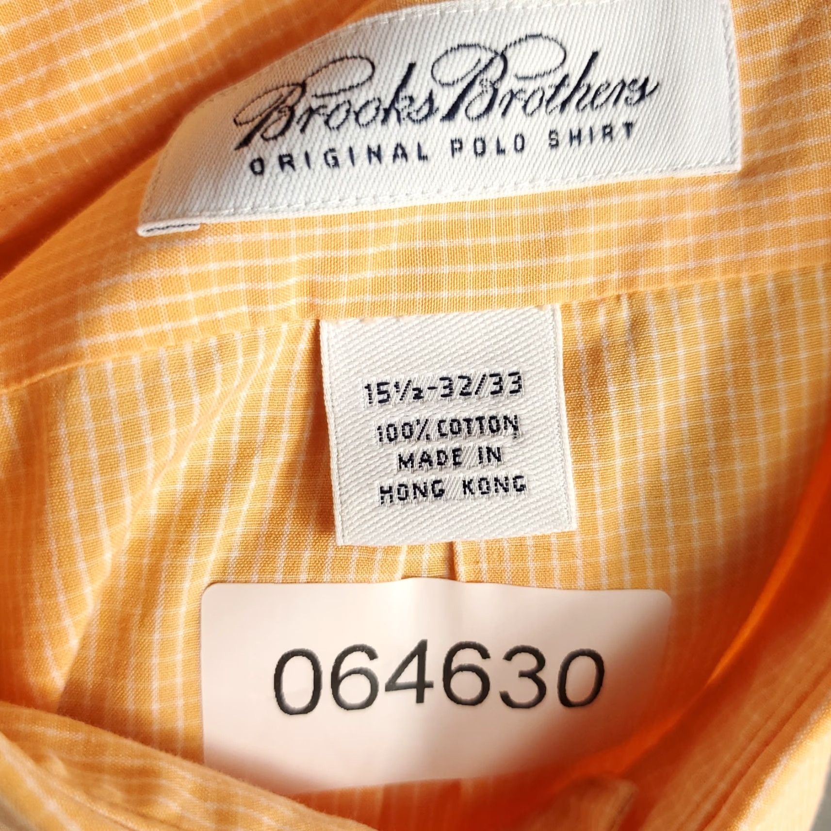 Brooks Brothers Brooks Brothers Shirt Mens 15.5 Orange Check Dress Button Up Long Sleeve Size 40R - 7 Thumbnail