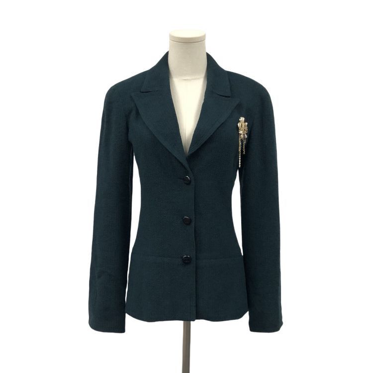 Chanel Chanel Wool Blend Blazer Green Size 36 Size XS / US 0-2 / IT 36-38 - 1 Thumbnail