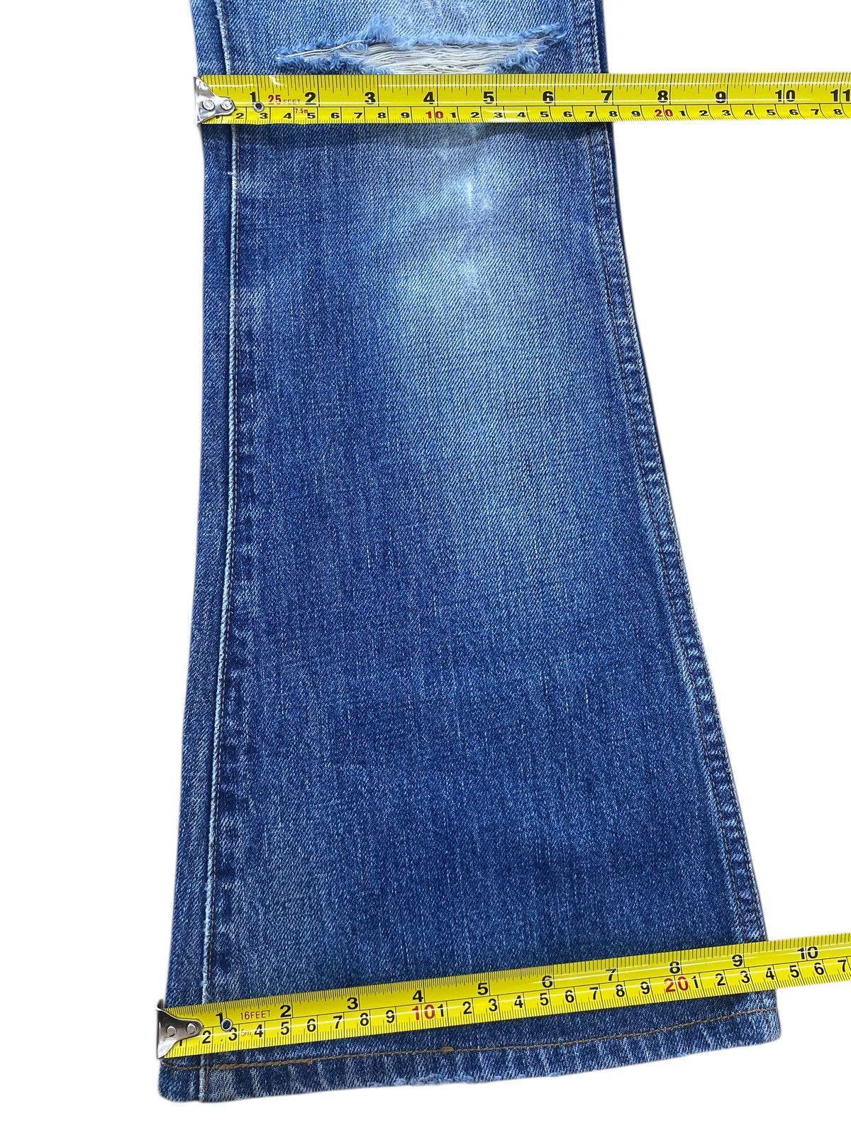 Big John Big John Faded Wash Ripped Style Flare Jeans Size US 27 - 9 Thumbnail