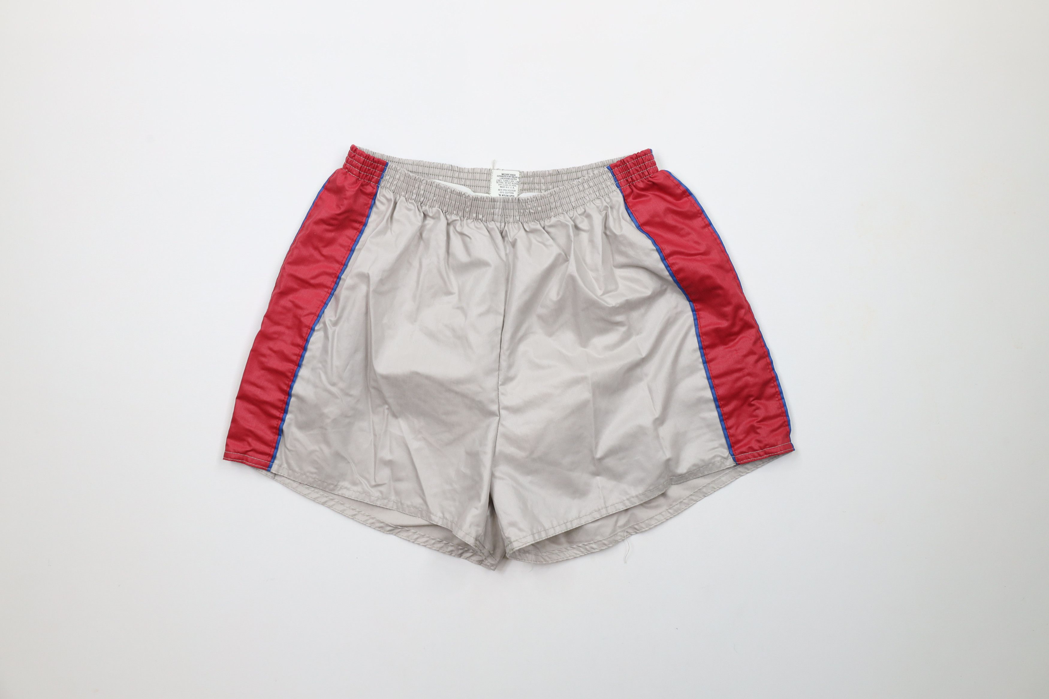 Vintage 70s Streetwear Block Lined Running Short Shorts USA