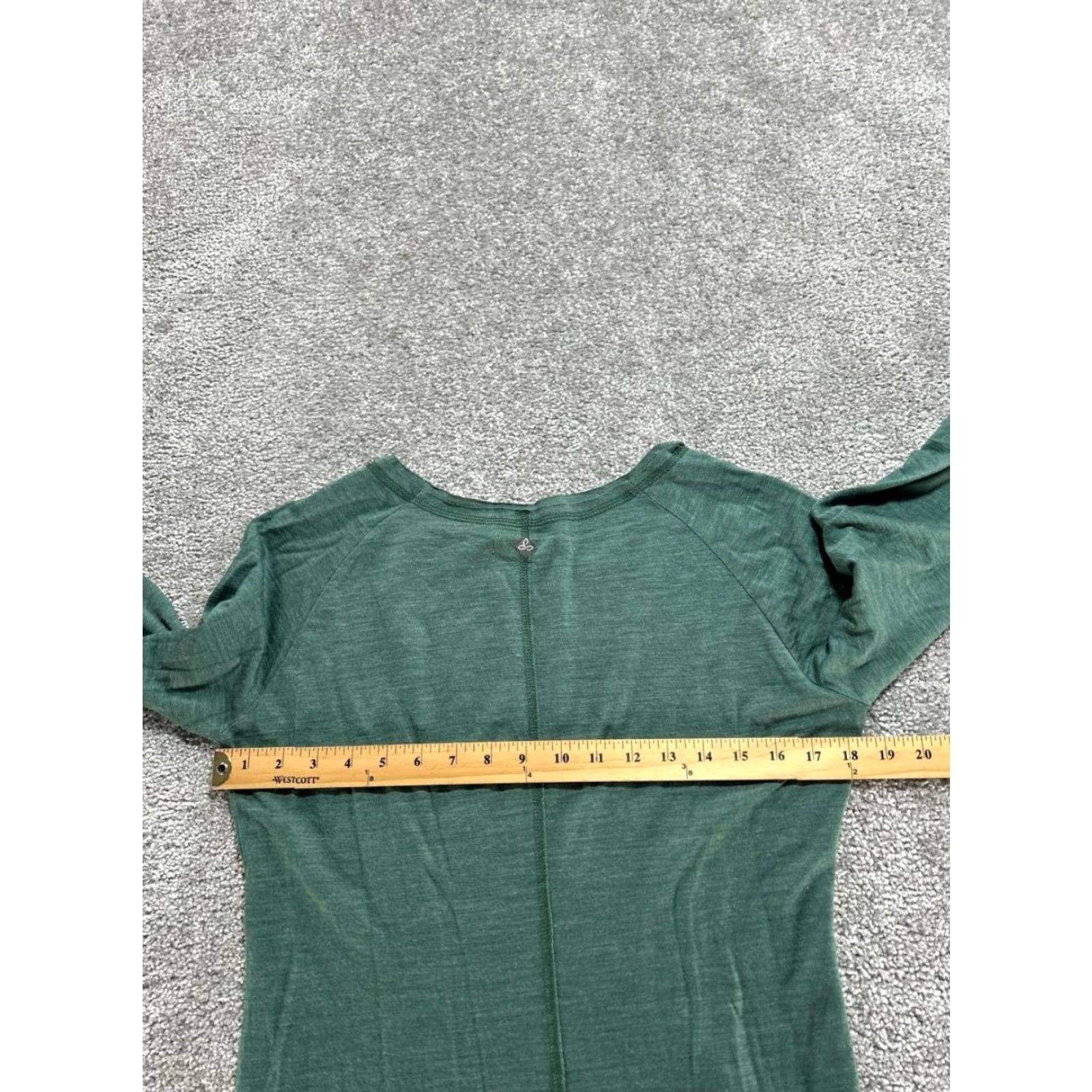 Prana prAna Chrissa Top Women Medium Green Logo Round Neck Raglan Sleeve Athletic Yoga Shirt Size M / US 6-8 / IT 42-44 - 7 Thumbnail