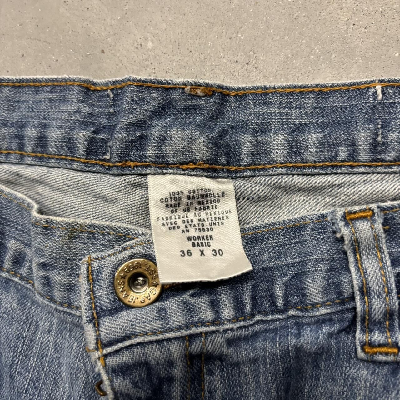 Japanese Brand × Vintage Crazy Vintage Y2K/2000s Grunge Faded Light Wash Denim Jeans! Size US 36 / EU 52 - 7 Thumbnail