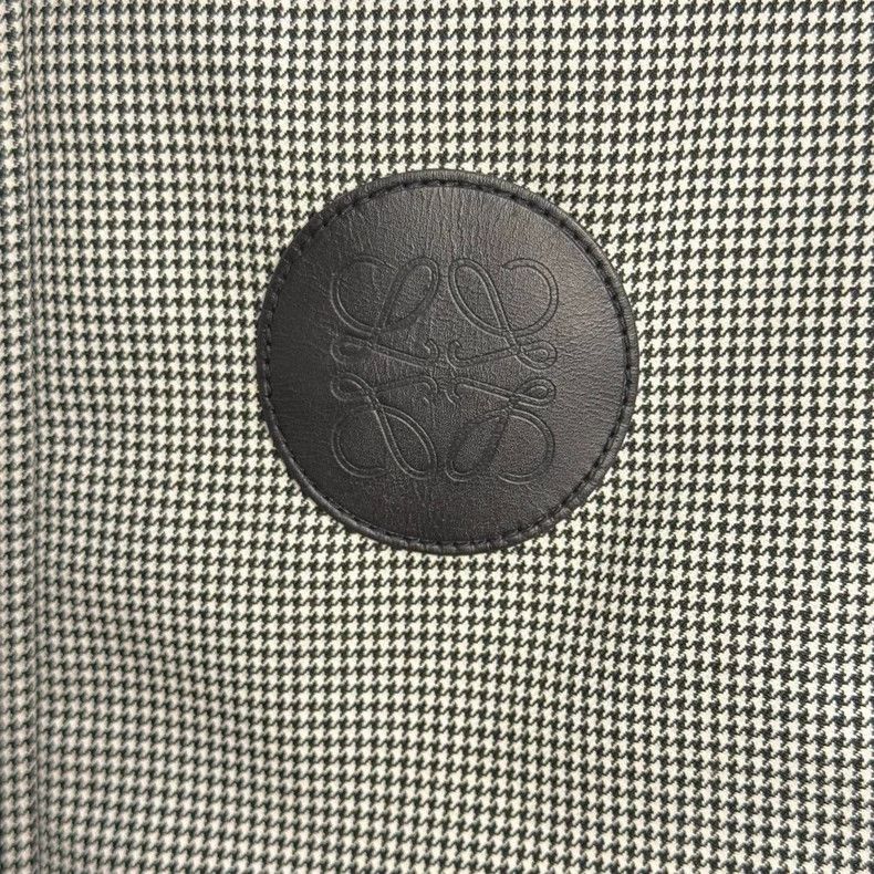 Loewe LOEWE Houndstooth leather logo shirt coat Size M / US 6-8 / IT 42-44 - 4 Thumbnail