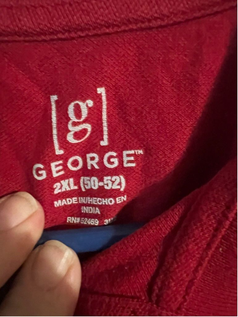 George Men's George Red 2XL Polo Shirt Size US XL / EU 56 / 4 - 3 Thumbnail