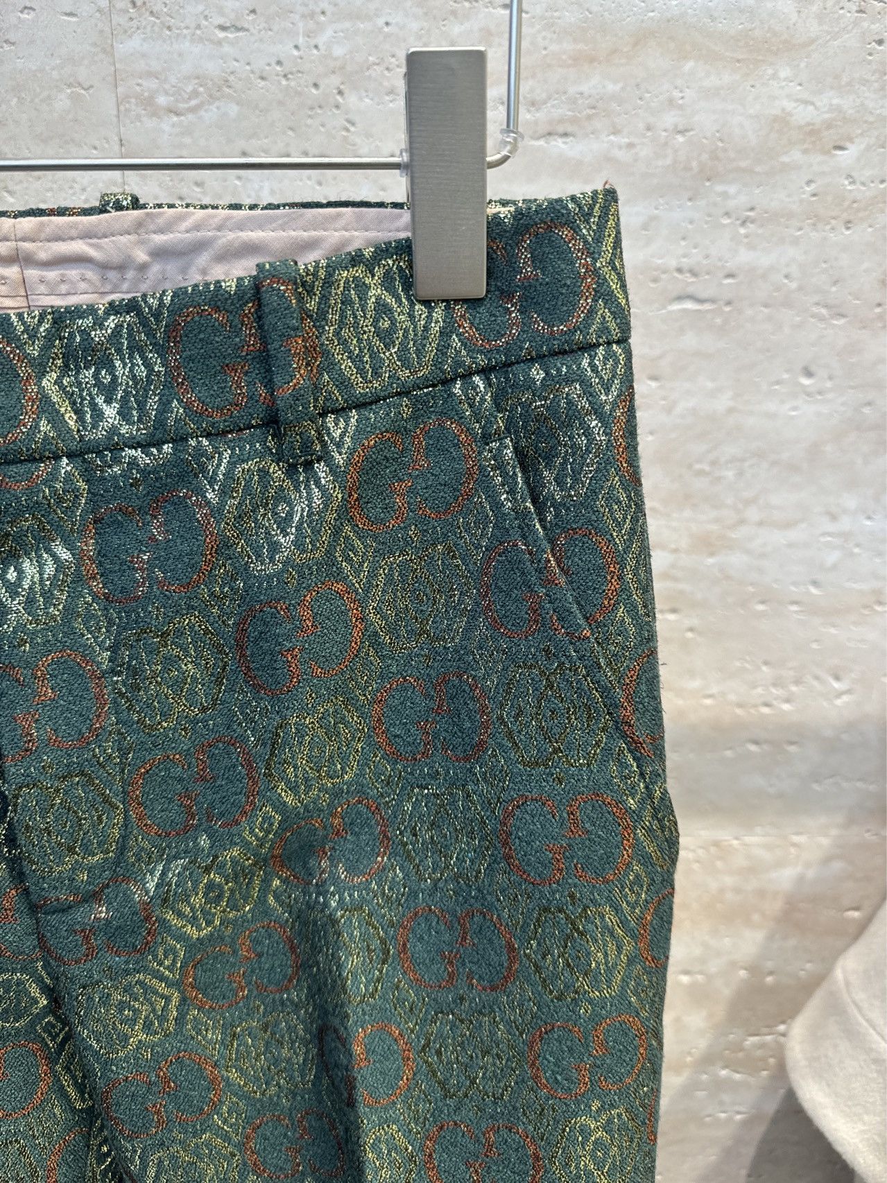 Gucci Gucci Dark Green All-over Monogram Logo Casual Pants K26WX Size 26" / US 2 / IT 38 - 3 Thumbnail