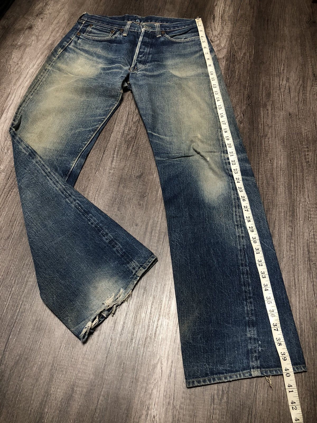 The Real McCoy's × Vintage Joe McCoy Selvedge Distressed denim Jeans Size US 29 - 17 Thumbnail