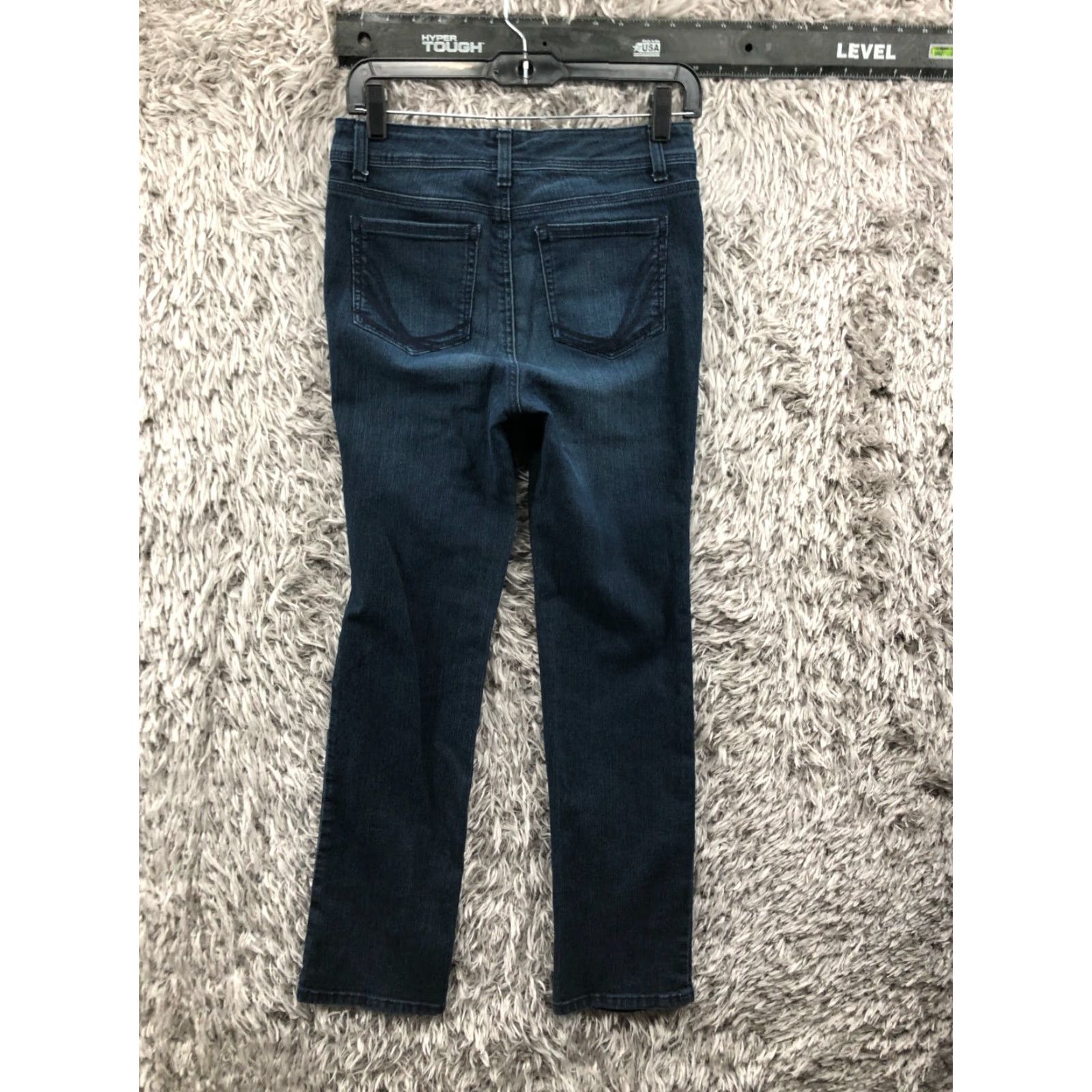 Vintage STYLE & CO Jeans Size 4P Petite Womens Mid Rise Dark Wash Blue Denim Shirt? Size 27" / US 4 / IT 40 - 5 Thumbnail