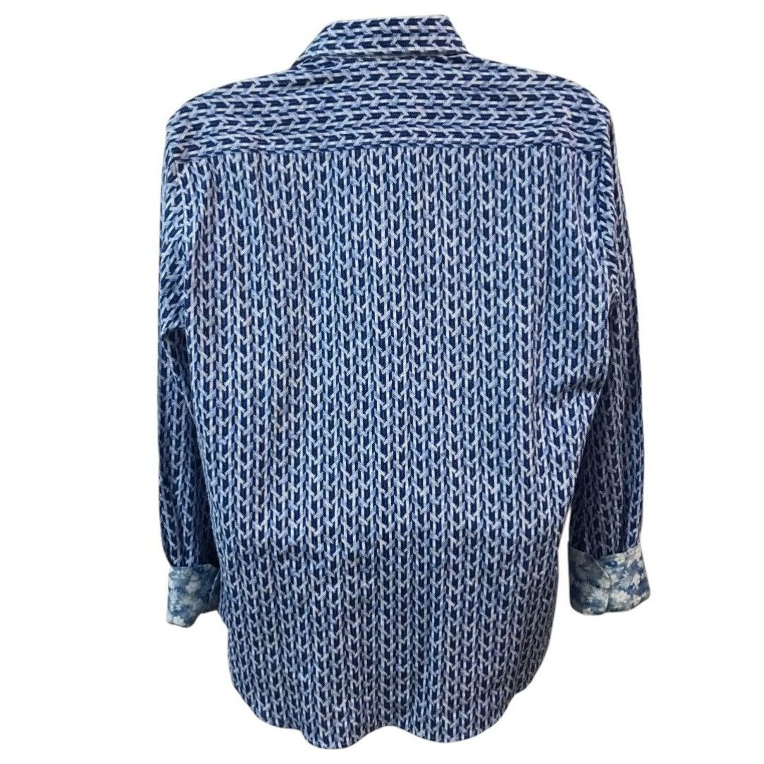 Robert Graham Robert Graham Tulsa Geo Blue White Long Sleeve Button Down S Size US S / EU 44-46 / 1 - 3 Thumbnail