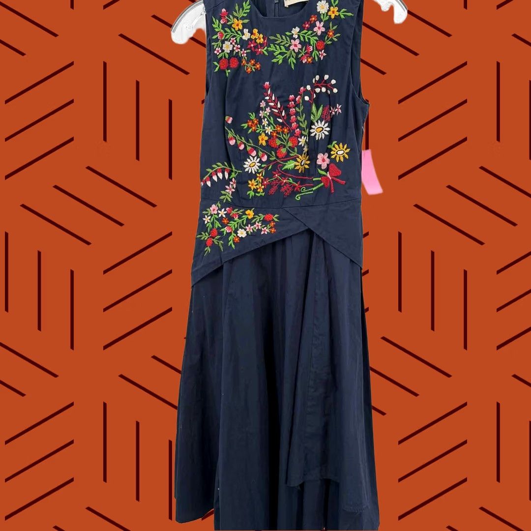 Vintage Wayward Fancies Navy XS Maxi Sleeveless Dress Size XS / US 0-2 / IT 36-38 - 1 Thumbnail