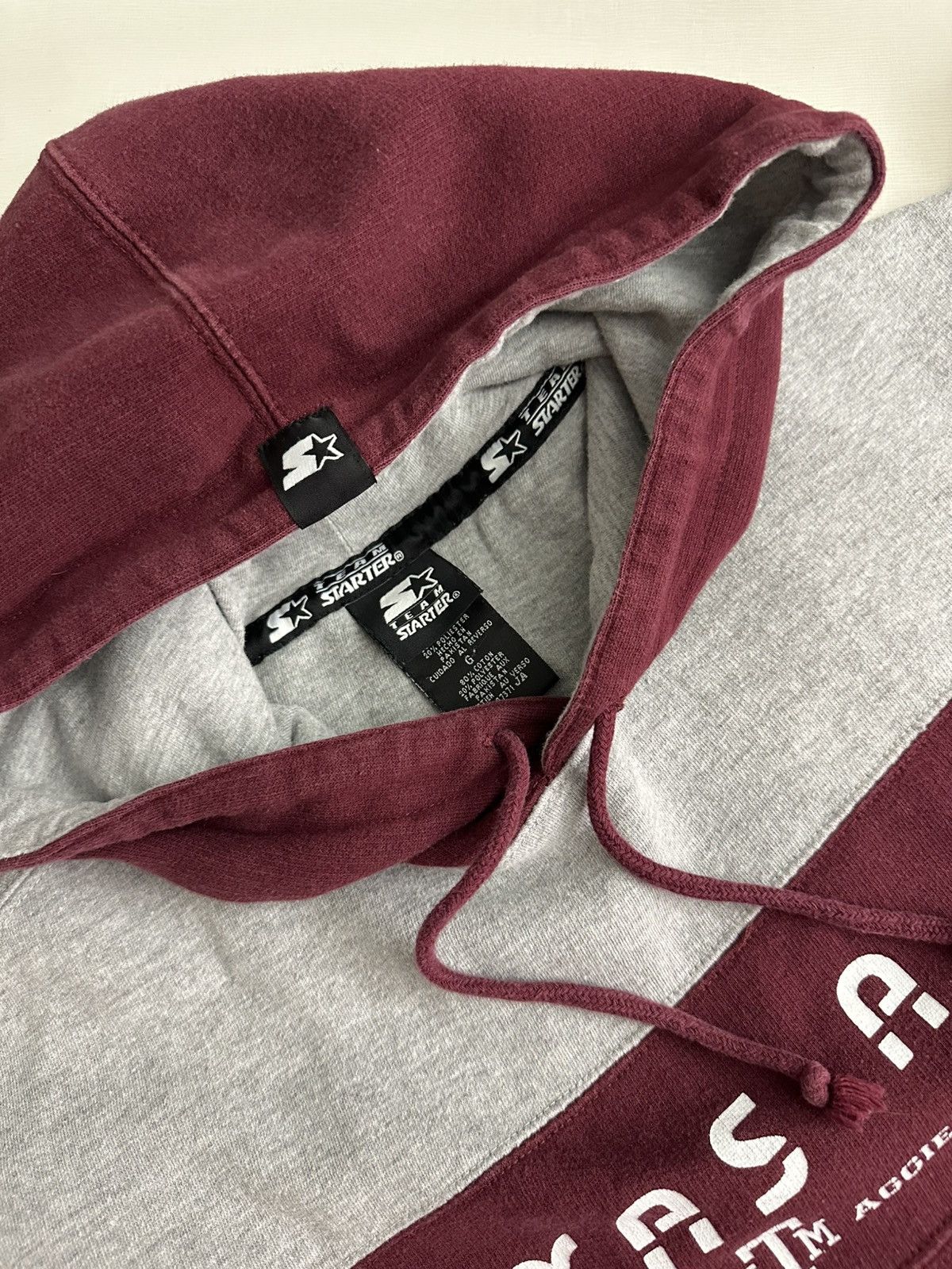 Starter × Vintage Vintage Texas A&M Aggies Starter Hoodie Men’s L Maroon Gray Size US L / EU 52-54 / 3 - 7 Thumbnail