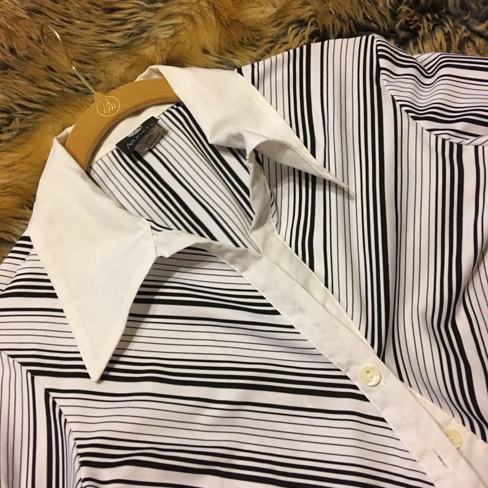 Other Anxiety black and white stripe collared shirt M Size M / US 6-8 / IT 42-44 - 6 Thumbnail