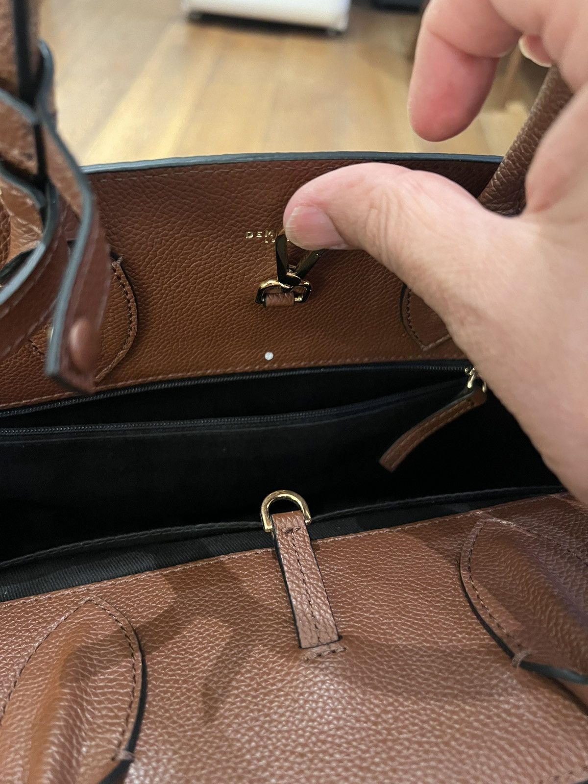 Other DEMELLIER The Hudson Tote Bag brown Grain Leather 40x27x16.5 Size ONE SIZE - 11 Thumbnail