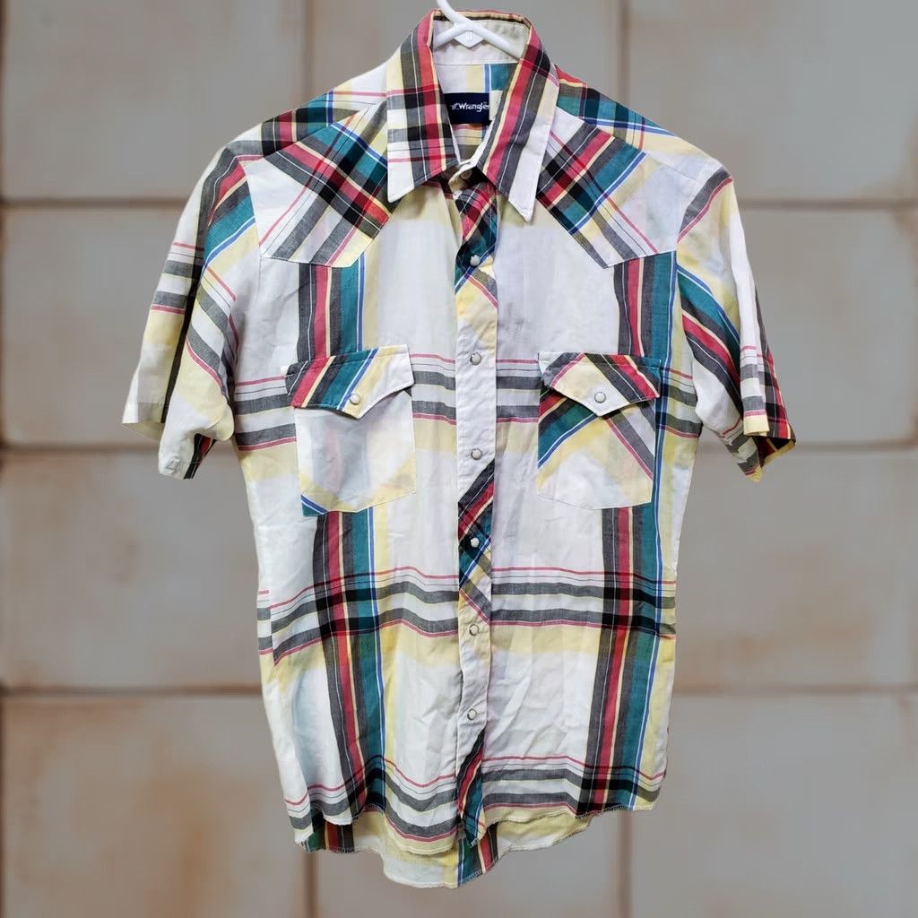 Wrangler VINTAGE Wrangler Western Shirt Men’s Small Short Sleeve Pearl Snap Pockets Size US S / EU 44-46 / 1 - 1 Thumbnail