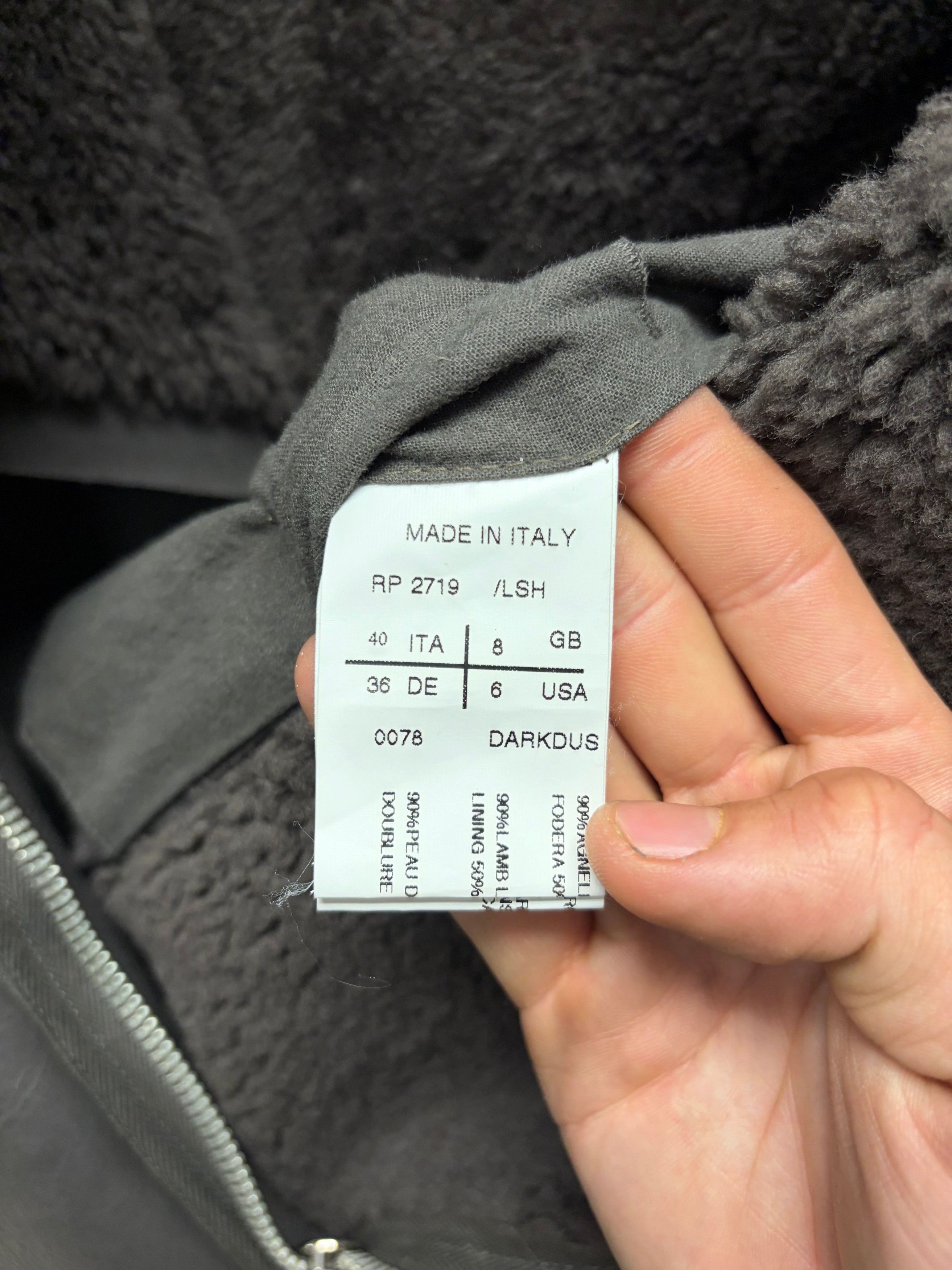 Rick Owens Rick Owens ‘Naska’ O&M Era Shearling Lined Dust Brown High-Neck Jacket Size US L / EU 52-54 / 3 - 5 Thumbnail