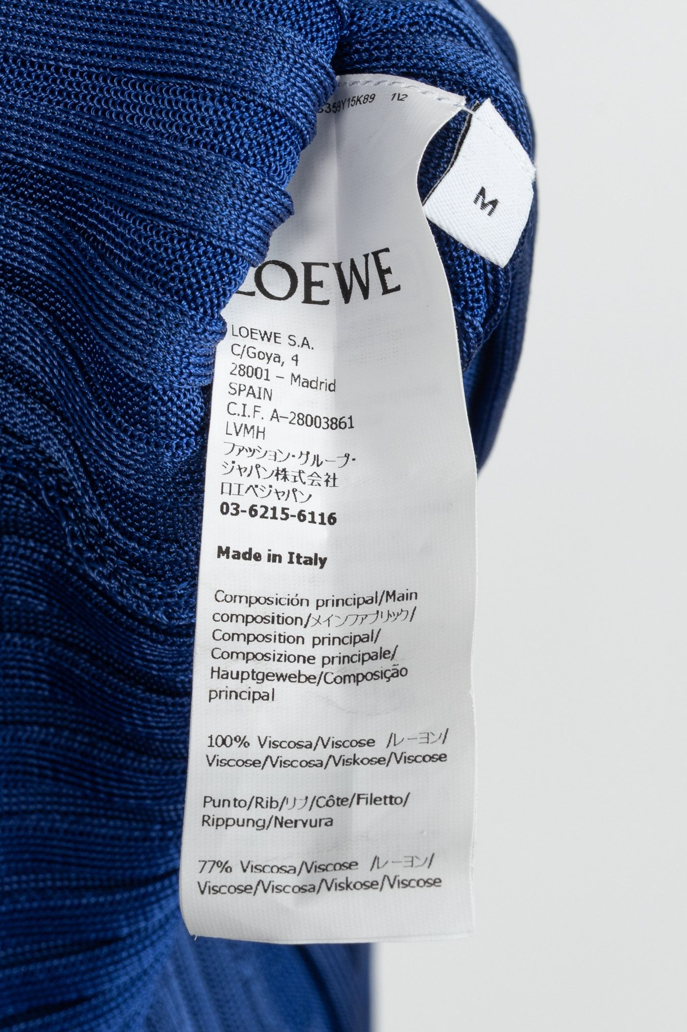 Loewe Loewe Night Blue Ribbed-Knit Buttoned Midi Dress Size M / US 6-8 / IT 42-44 - 10 Thumbnail