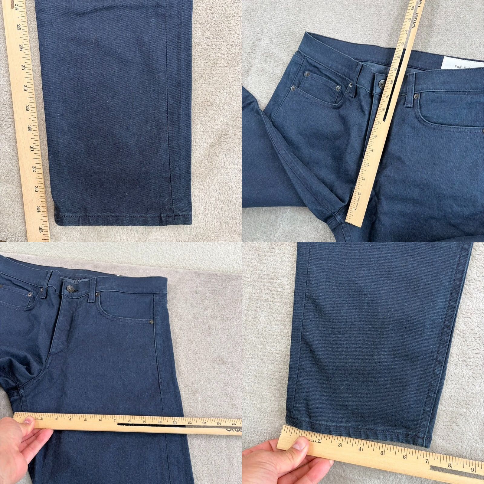 Rag & Bone rag & bone Jeans Slim Straight Denim Coated Navy Men 32x35 Button Fly USA Size US 32 / EU 48 - 8 Thumbnail