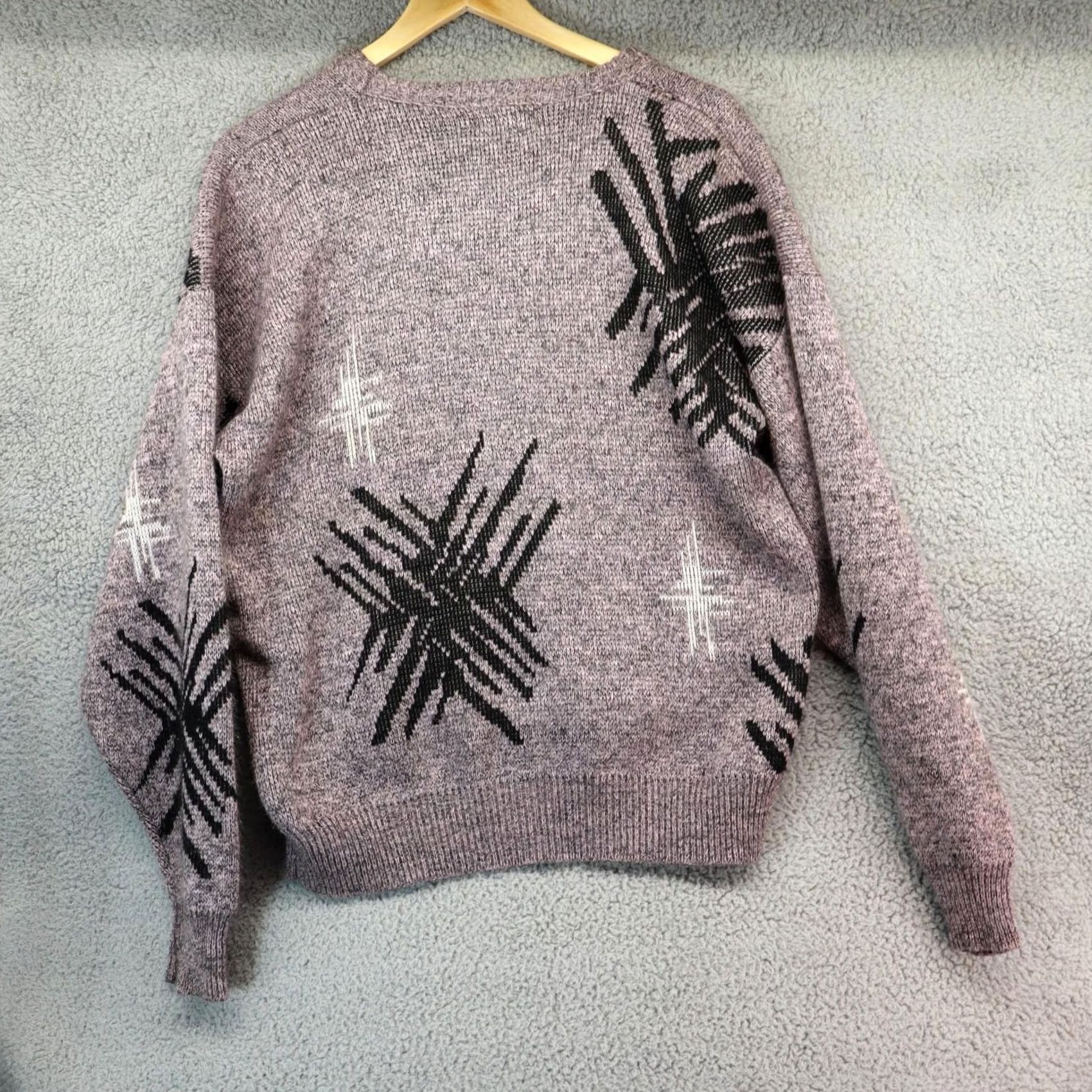 Area VINTAGE Area Sweater Men M Geometric Crew Neck 90s Beige Regular Knit Pullover US Made Size US M / EU 48-50 / 2 - 7 Thumbnail