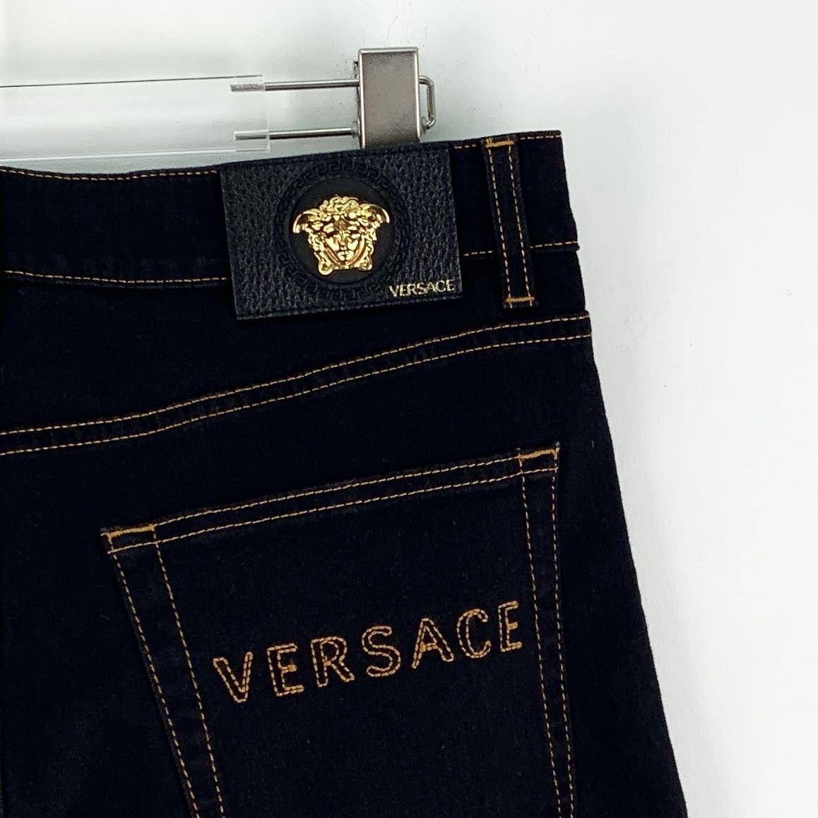 Versace Versace Black Logo Cut Line Cotton Casual Trousers K26WX Size US 32 / EU 48 - 5 Thumbnail