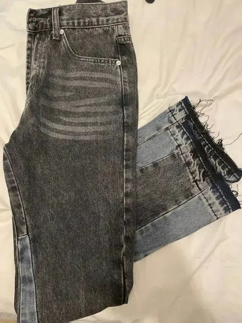 Patchwork Mens Flared Jeans