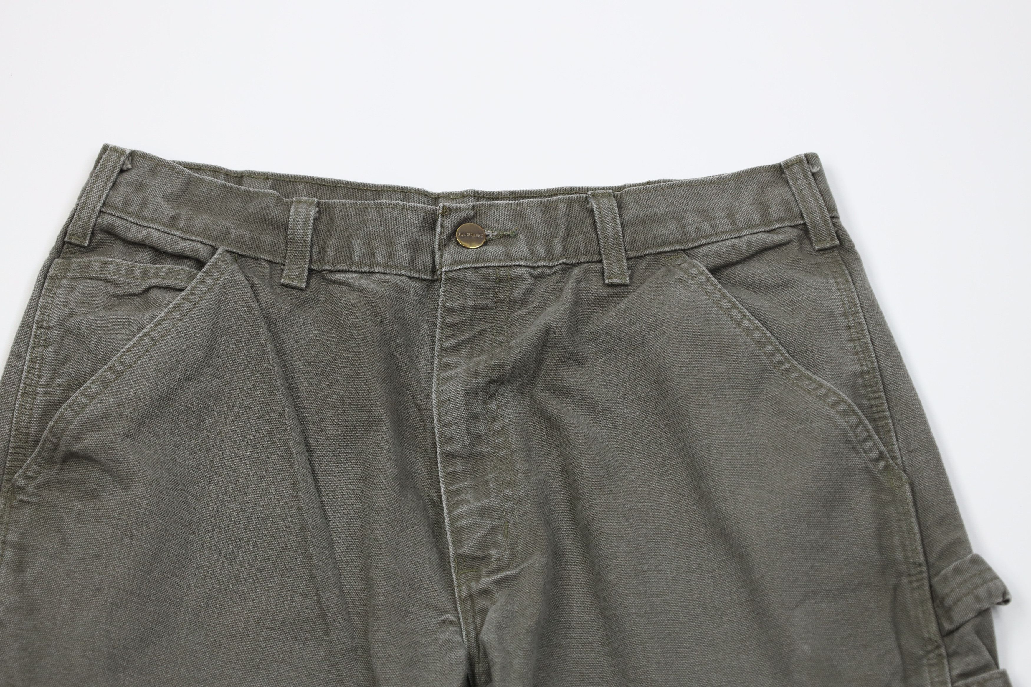 Carhartt Vintage Y2K Carhartt Wide Leg Dungaree Pants Moss Green Size US 34 / EU 50 - 2 Thumbnail