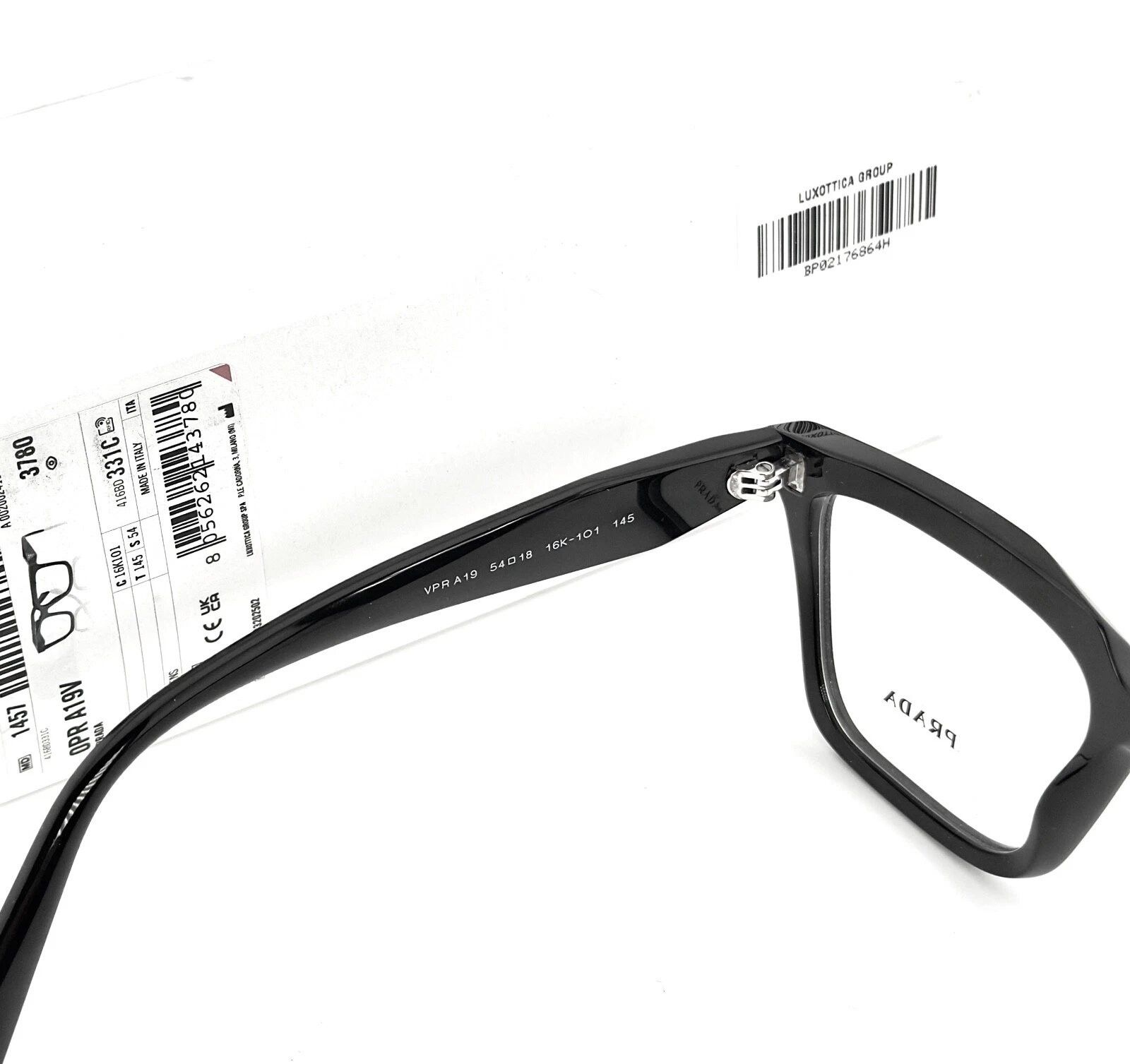 Prada PRADA SYMBOLE PRA19V Black Triangle Logo Iconic A19V A19 Size ONE SIZE - 6 Thumbnail