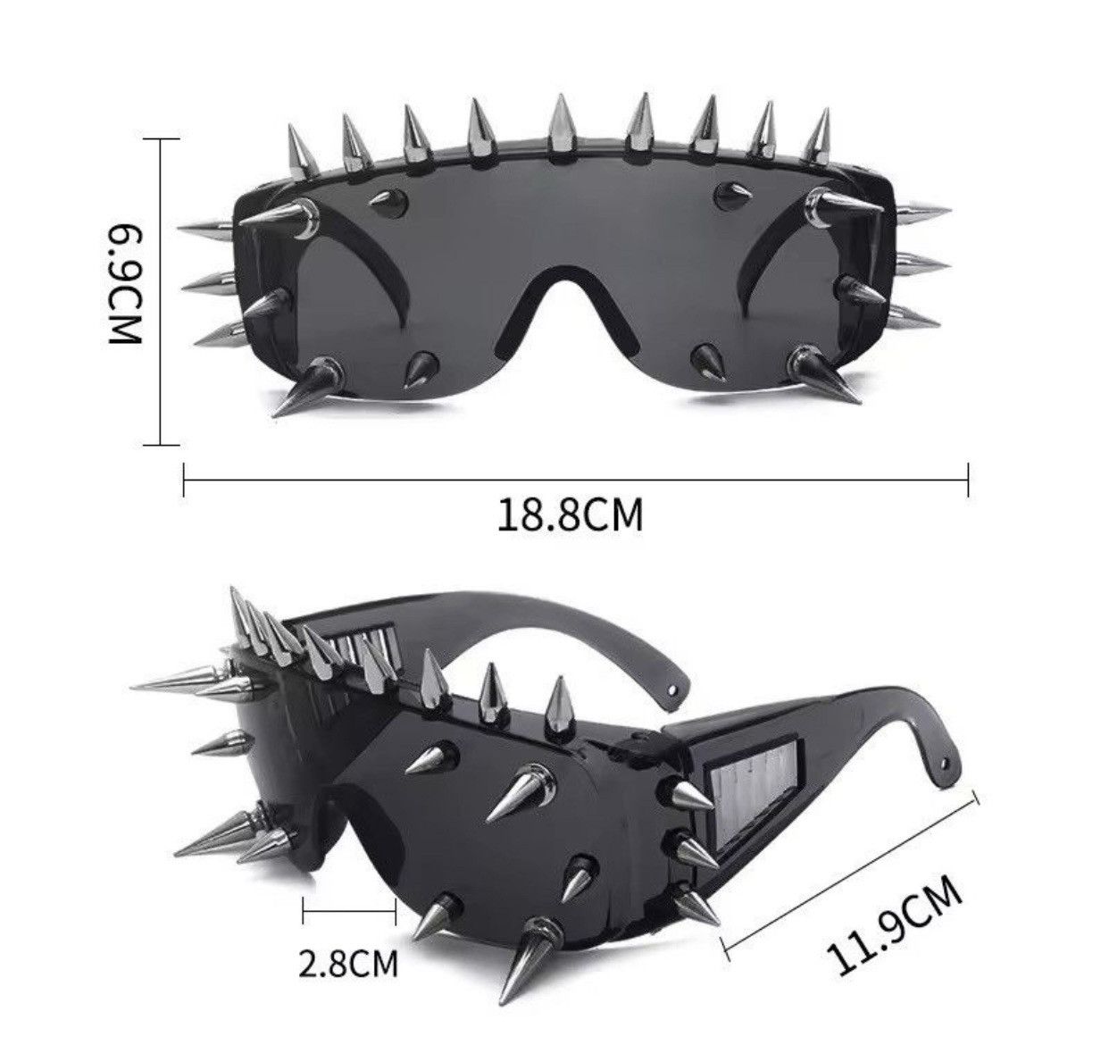 Electric Visual × Japanese Brand Punk Rock Skinner Spike Glasses Shade Size ONE SIZE - 7 Thumbnail