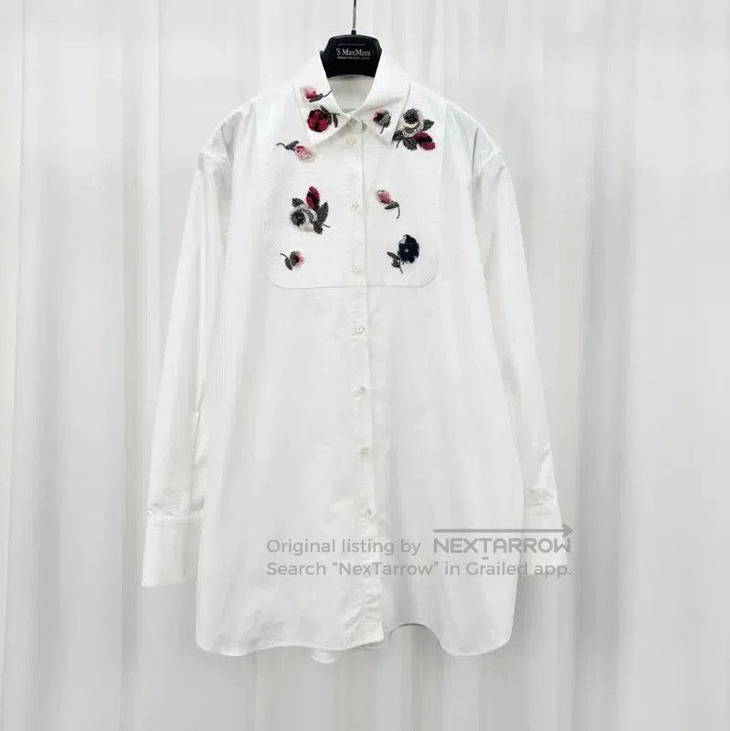 Valentino White Embroidered Long Sleeve Shirt .