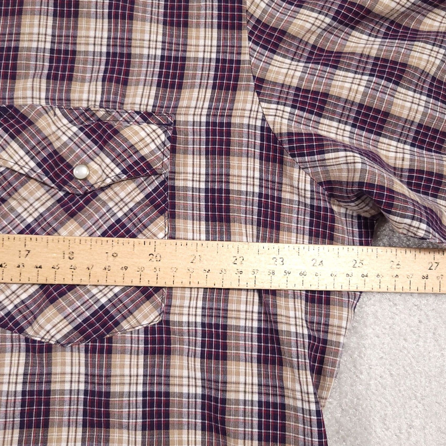Wrangler Wrangler Short Sleeve Pearl Snap Western Shirt Men's XL Plaid Check Cowboy Work Size US XL / EU 56 / 4 - 6 Thumbnail