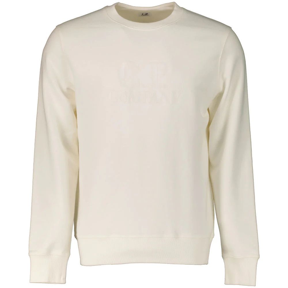 C.P. Company o1y1224 Logo Crewneck Sweatshirt in Ivory Size US L / EU 52-54 / 3 - 1 Thumbnail