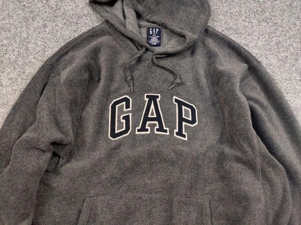 Gap Vintage 90's Gap Usa Dark Gray Fleece Center Logo Hoodie Size US M / EU 48-50 / 2 - 3 Thumbnail