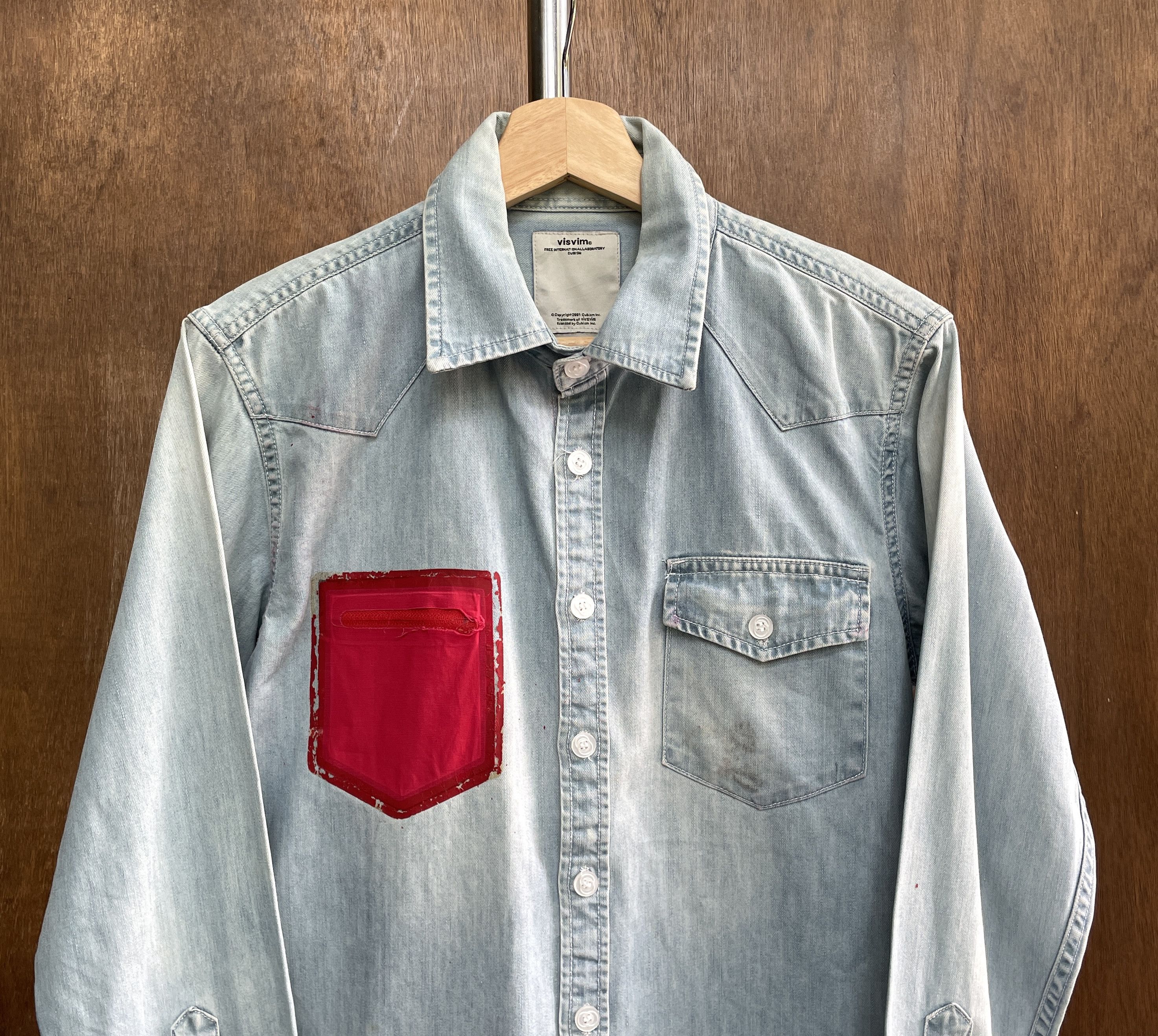 Visvim Visvim Western Shirt with Red Fabric Patch Size US S / EU 44-46 / 1 - 2 Thumbnail