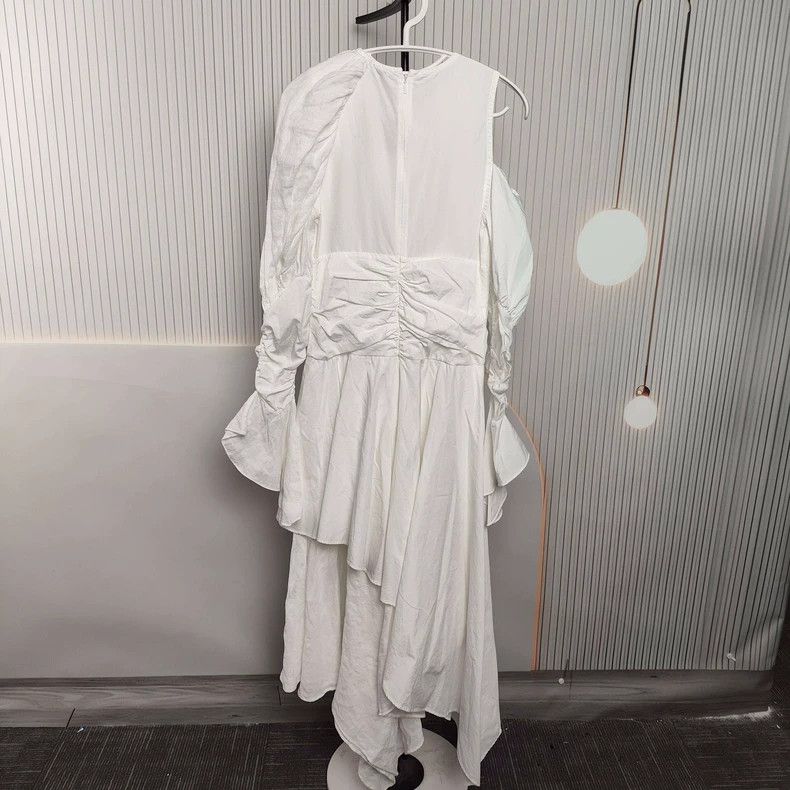 Loewe LOEWE Cotton Linen Dress, White Size XS / US 0-2 / IT 36-38 - 2 Thumbnail