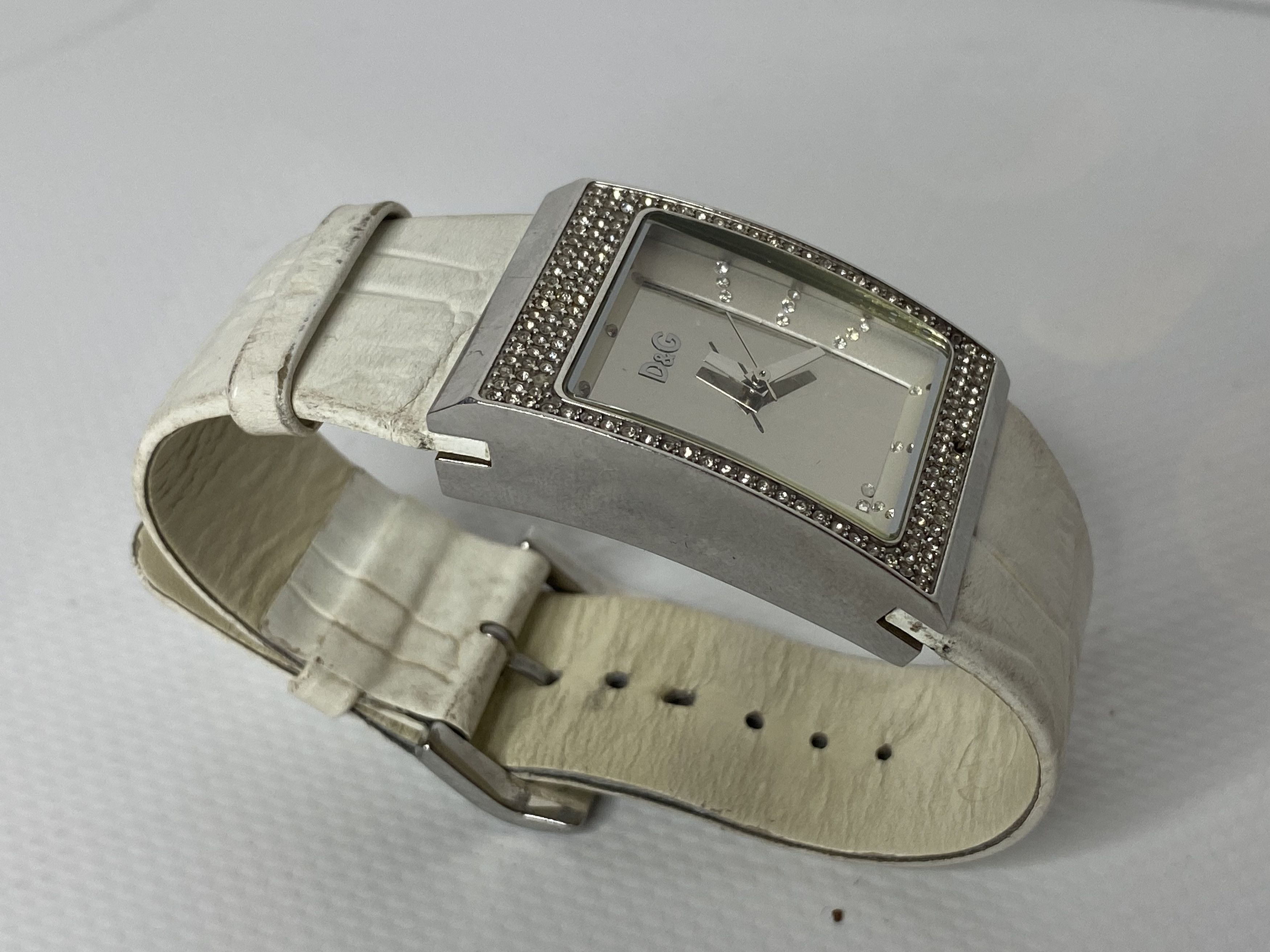 Dolce & Gabbana DOLCE & GABBANA 302555 TIME WATCH SILVER WHITE LEATHER BELT Size ONE SIZE - 3 Thumbnail